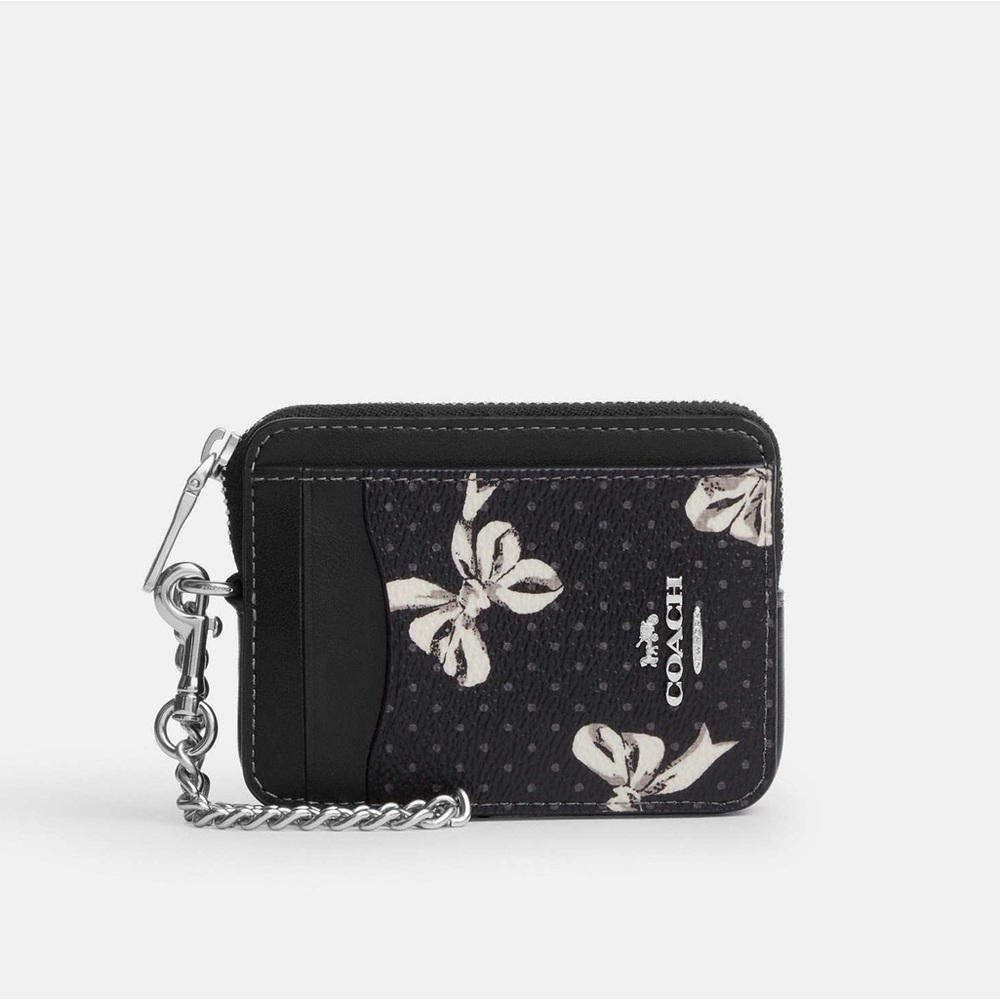 LAST ONE !! Coach Zip Card Case With Bow Print